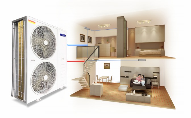 九州酷游空⽓能变频热泵冷热⽔机组